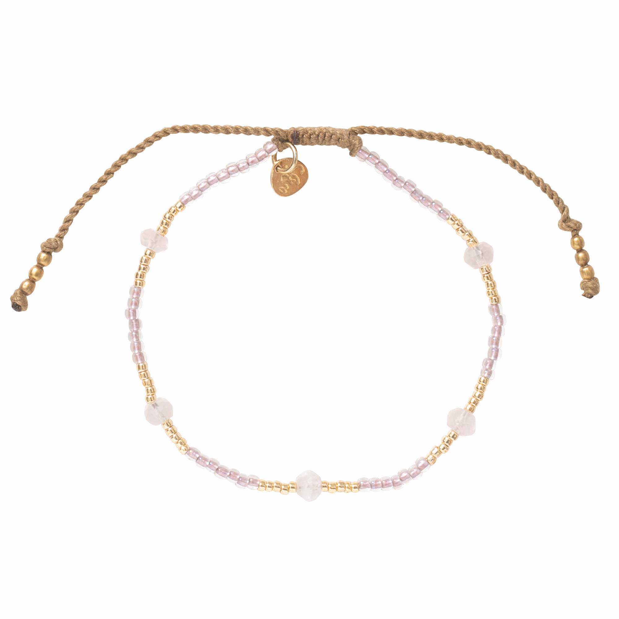 A Beautiful Story Warrior Rose Quartz Gold Bracelet A Beautiful Story Warrior Rose Quartz Gold Bracelet
