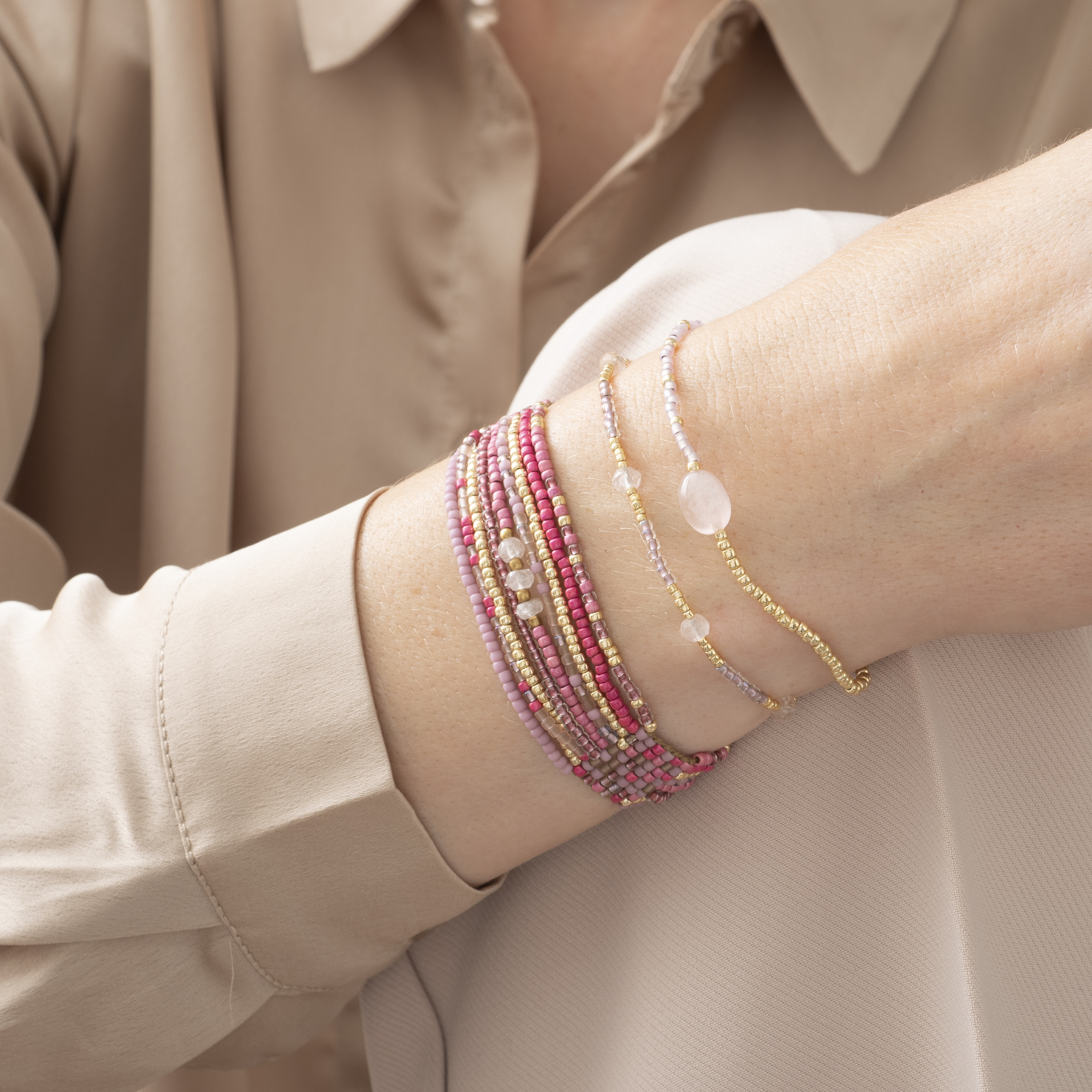 A Beautiful Story Wildflower Rose Quartz Gold Necklace 1 A Beautiful Story Wildflower Rose Quartz Gold Necklace 1