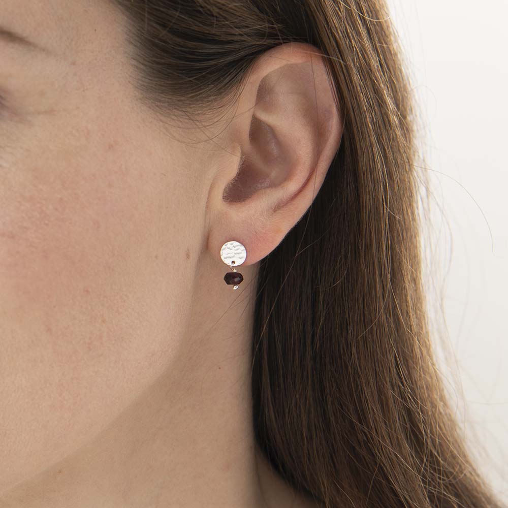 AW30816-Mini-Coin-Black-Onyx-Silver-Earrings-model-2