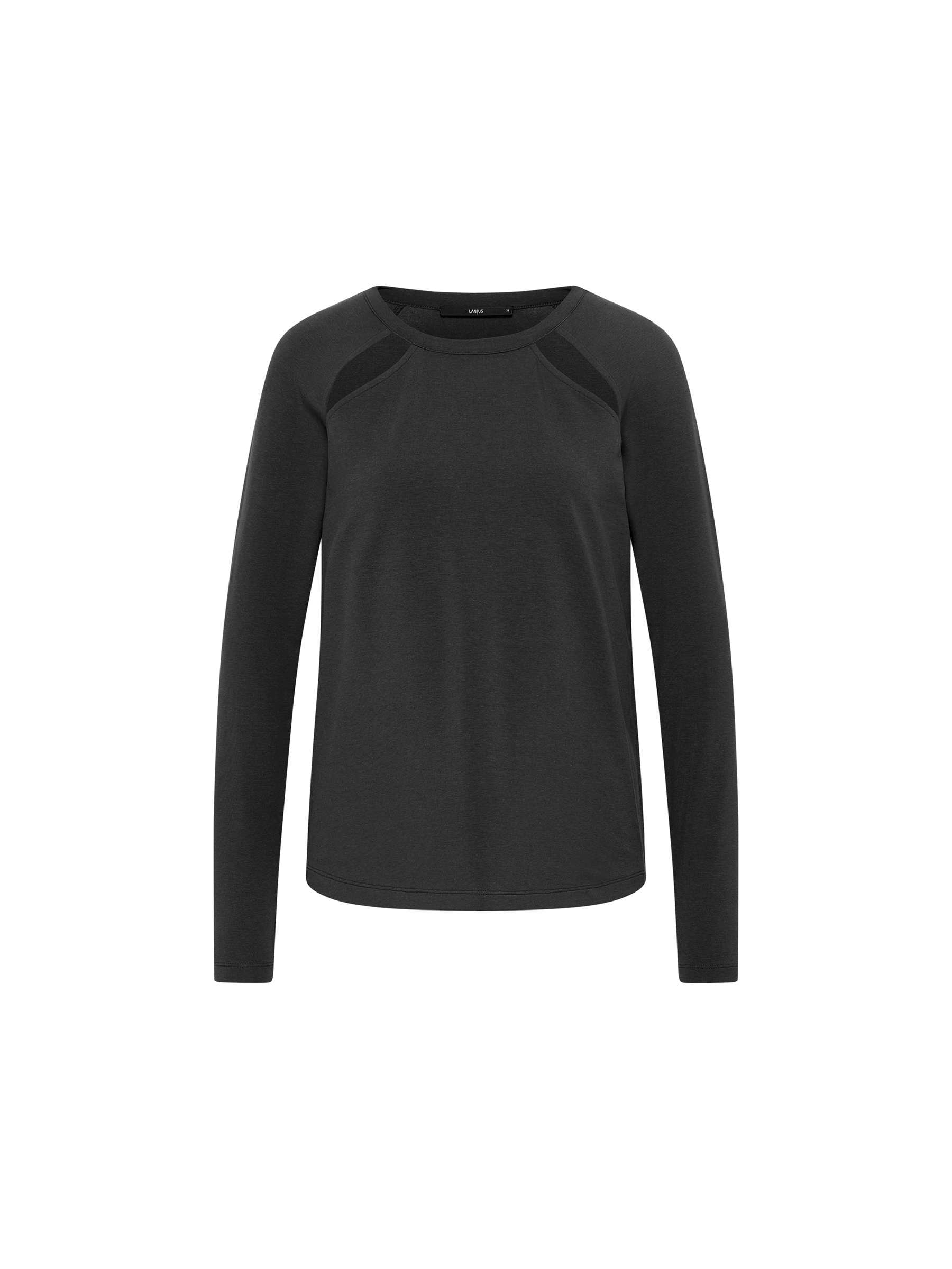 LANIUS_AW23_13697-199-black-34_Raglanshirt-mit-Cut-Out_01 LANIUS_AW23_13697-199-black-34_Raglanshirt-mit-Cut-Out_01